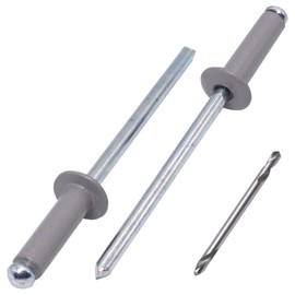 SKIR'CO (350 pieces) blind rivets painted 4.0 x 14 mm, aluminium pop rivets, drill included (dust grey RAL 7037)