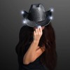 FlashingBlinkyLights Black Sequin Light Up LED Cowboy Hat