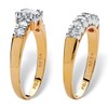 PalmBeach Yellow Gold-Plated Round Cubic Zirconia Two Tone Bridal Ring