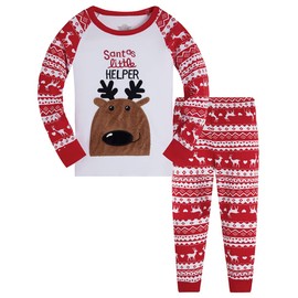 TEDD Christmas Pjs Kids Pyjamas Set for Boys Pajamas Cotton Toddler Baby Clothes Girls Nightwear Sleepwear Unisex Long Sleeve 2 Piece Nightwear Outfit 6-7 Years