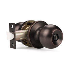 Probrico Oil Rubbed Bronze Door Knob, Privacy Bedroom Door Lock, Interior Door Handle with Lock, 1 Pack