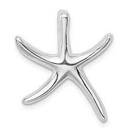 Solid 925 Sterling Silver Starfish Slide Pendant (22mm x 20mm)