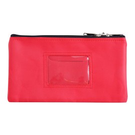 Lunasmile Lockable Bank Deposit Bag with Upgraded Zipper, Multi-Purpose Storage Zipper Pouch (Red)