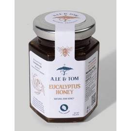 Raw Eucalyptus Honey by A.LE & TOM- Premium Gourmet Honey from Tanzania, Africa | Amber, Monofloral | Natural Immune Support & Cold Remedy (9 oz)