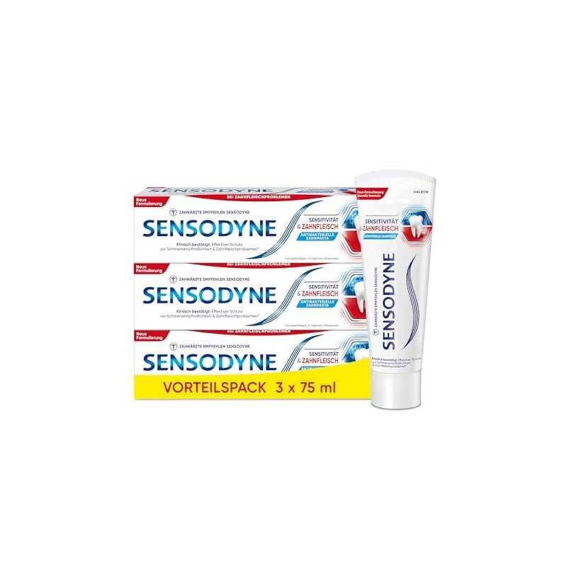 Sensodyne Sensitivity and Gum Toothpaste, 3 x 75 ml, Toothpaste