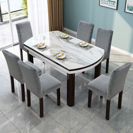 Fuloon Velvet Chair Covers, Universal Chair Covers, Pack of 4, Stretch Chair Cover Protector Cover, Removable, Washable Chair Cover for Hotel, Dining Room, Ceremony, Banquet, Wedding Party, Grey