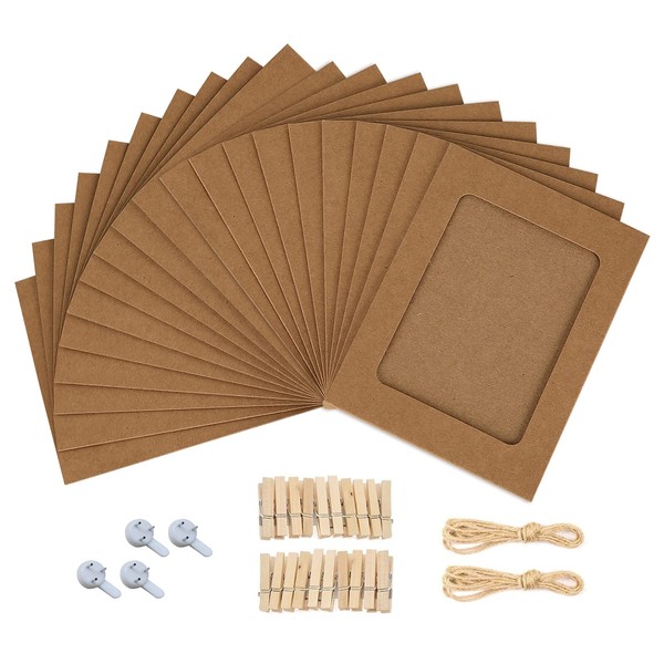 20 PCS Kraft Paper Photo Frames 4x6 Craft Picture Frames