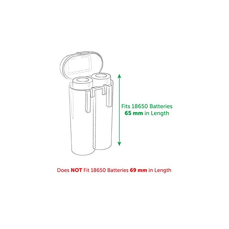 2 Black 18650 & CR123A 2 Battery Holder Storage Case