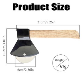 Teegxddy Pizza Roller, Funny Pizza Wheel Axe, Stainless Steel Pizza Cutter, Pizza Cutter, Dishwasher Safe Pizza Cutter, Pizza Cutter with Non-Slip Handle for Pizza, Cakes, Waffles, Dough, black, M