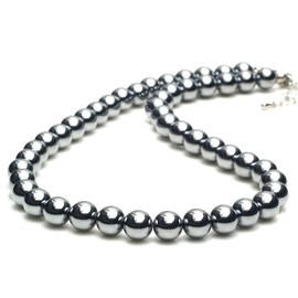 Terahertz Ore, Necklace, 0.3 inch (8 mm), Round Ball, Genuine Rough, Power Stone, Natural Stone, Ultra Far Infrared, Health