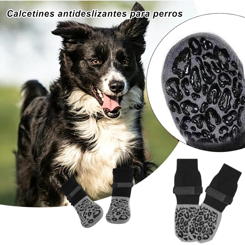4 PCS Calcetines Antiderrapantes Perro, Zapatos Perro, para Perro