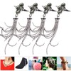 4Pcs Shoe Clips 4 Diamond Tassel Claw Chain Women's Boots