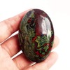 Manekieko Natural Dragon Blood Jasper Worry Stones Oval Palm Pockets