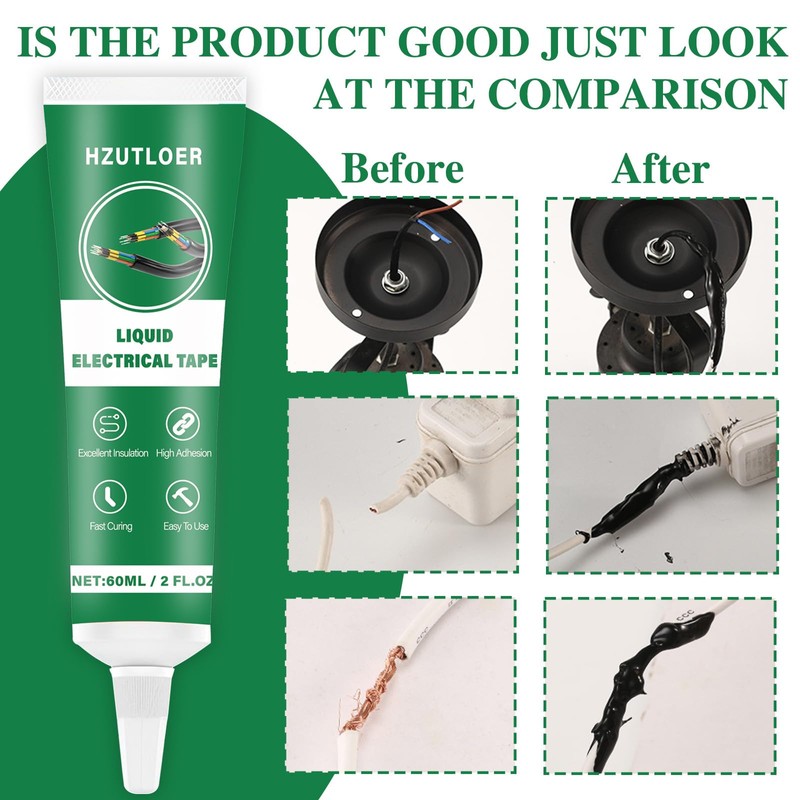 Hzutloer 4 OZ (120Ml) Liquid Electrical Tape, 2PCS 60 ML