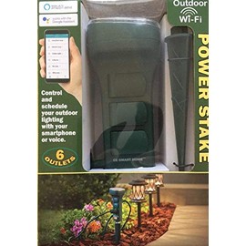 Wi-Fi Smart Home Outdoor Power Stake (6 outlets) Compatible with Alexa