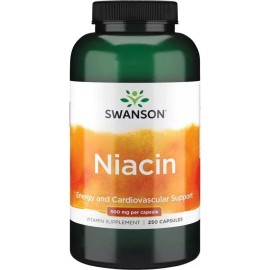 Swanson Vitamina Niacina 500mg por cápsula 250 cápsulas