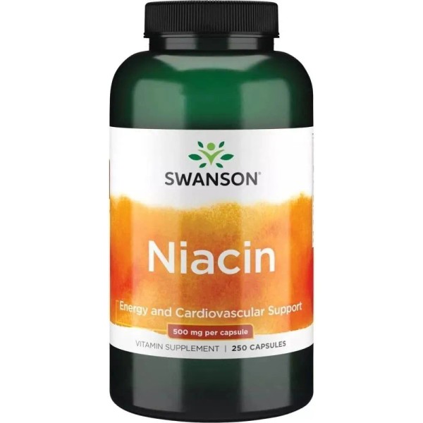 Swanson Vitamina Niacina 500mg por cápsula 250 cápsulas