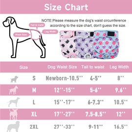 Fuz Bigaza Washable Dog Diapers (3 Pack), Reusable Dog Diapers for Doggie Heat Period, Reusable Doggie Diaper for Female Dogs (Cat, Owl, X-Large)