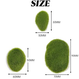 RONYOUNG 30PCS Artificial Moss Rocks, 3 Size Faux Green Moss Covered Stones Green Moss Balls Decorative Fake Moss Decor for Fairy Gardens Floral Arrangements Craft