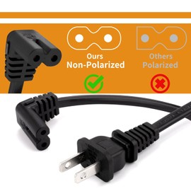 Aotto Electric Lunch Box Food Heater 110V Wall Plug 90 Degree Angle Power Cable Replacement for 3-in-1 Portable Oven Food Warmer, Black