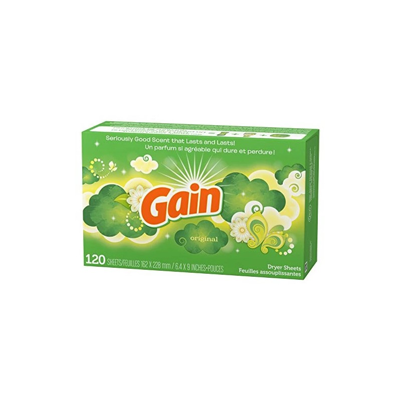 Gain Original Scent Dryer Sheets 120 Count Reduces Static Wrinkles