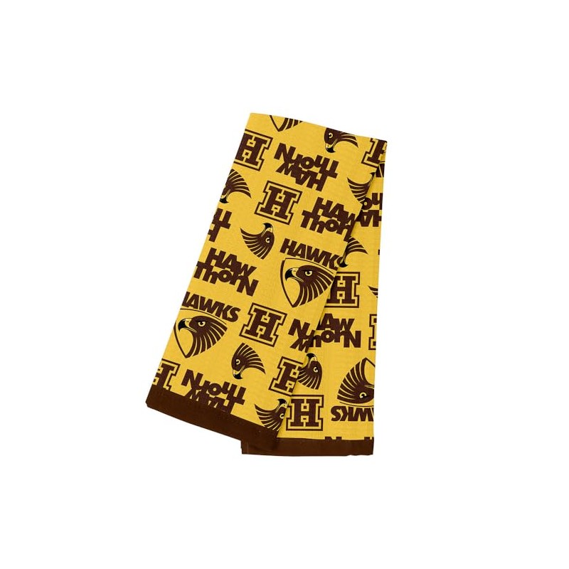 AFL Team Supporter Cotton Tea Towel - Hawthorn Hawks -