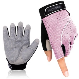 Hopedas Weight Lifting Gym Workout Gloves Full Palm Protection for Men and Women,Breathable Sport Gloves for Training,Fitness,Exercise,Yoga, Pilates,Cycling，Pink
