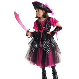 Princess Paradise Pirate Costume for Girls, X-Small Black/Pink