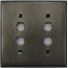 Antique Pewter 2 Gang Push Button Light Switch Wall Plate