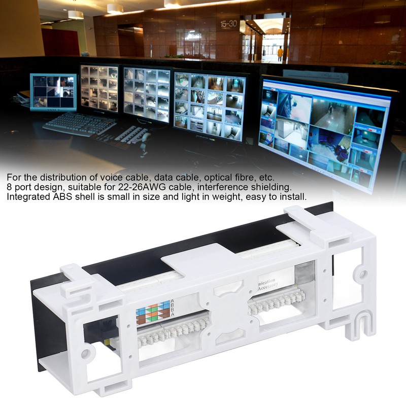 Patch Panel 8 Ports CAT6 Network Cable Rackmount 568A/B RJ45