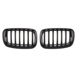 BILLDIO ABS E70 Grill,Front Kidney Grille Compatible with 2007-2014 X5 E70 X6 E71 (Single slats Matte black Grills, 2-pc Set)