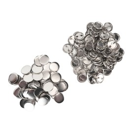 Button Parts, Round Shape, Lightweight, Durable, 100 Sets Blank Button Maker Accessories for Crafts (37 mm)