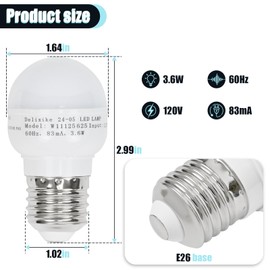 Refrigerator light bulb replacement W11043014 W10805744 Refrigerator LED Light Bulb Compatible With whirlpool W10745744 W10565137 W10837631 W10865849 appliance light bulb refrigerator，3.6 Watt