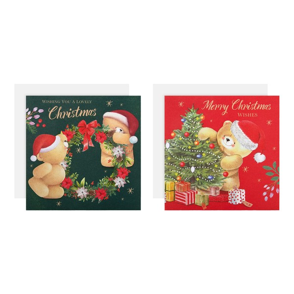 Hallmark Charity Christmas Cards - Pack of 16 in 2 Festive Forever Friends Designs