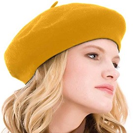 Womens Beret French Classic Beanie Hat Wool Beret Solid Color