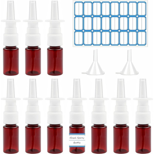 10 Pack Glass Nasal Spray Bottles 10ML/0.35OZ - Glass Nose
