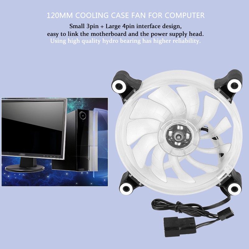 FAN L18 12V DC 120mm LED Case Fan Large 4PIN