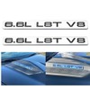 2Pcs 6.6L L8T V8 Liter Gas Emblems 3D Engine Hood