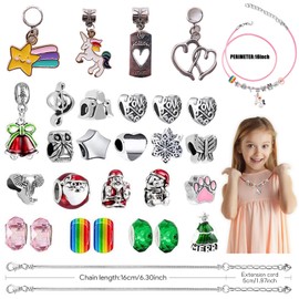 Advent Calendar 2024 Children Girls Jewellery Gifts Christmas Calendar 24 Filling Craft Charms Bracelets Kit Christmas Gifts for Teenagers Girls Women
