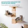 Navaris Cat Accessories Wall - Mounted Cat Tree with 3