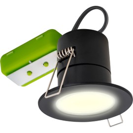 Luceco F-Eco Fixed Fire Rated Downlight 450Lm 5W Ip65 3000K Black Bezel