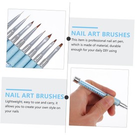 FOMIYES 8pcs Acrylic Nail Art Brush and Rod Design for Painting and Dotting Essential Nail Art Tools for Home and Salon