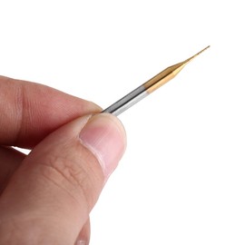 10 Brocas de Grabado de Carburo de Tungsteno con Revestimiento de Titanio, Cortadores de Alta Dureza para Placas de Circuito, Plásticos, Acero Inoxidable y Cobre, 3,175 Mm X 0,6 Mm