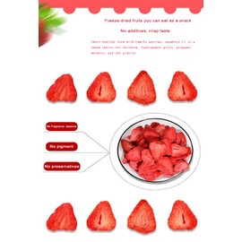 Freeze Dried Strawberry Slices, Crispy and Delicious, Dehydrated Strawberry Slices for Decorating Cocktails, Cakes, Baking, Fruits, Smoothies, Tea,Cooking, Serving with Milk, Cereal, Yogurt, Salads, Beverages, Coffee, etc. in Plastic Jar(3.52 ounces/100g