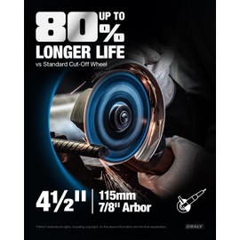 CRALY 4-1/2 Inch Cut-Off Wheels for Cutting Metal & Stainless Steel, Professional Grade Ultra Thin Metal Cutting Disc for Angle Grinder & Die Grinder, 7/8 in Arbor, 25-Pack(30111501-25)