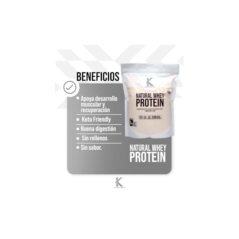 Whey Protein Natural Concentrado WPC80 Proteina Sin Sabor en Polvo