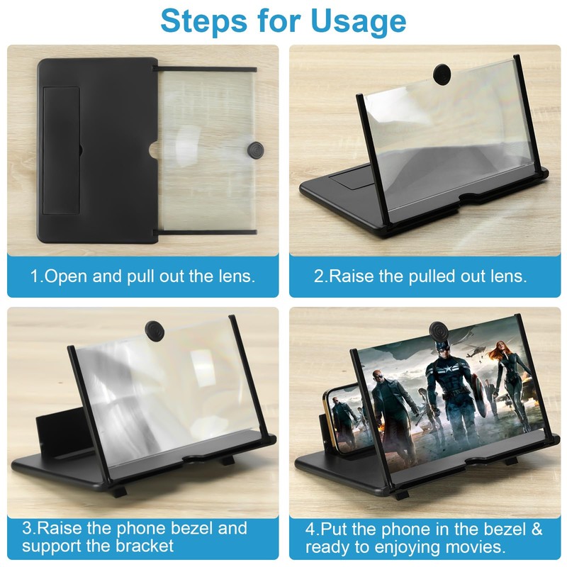 18" Screen Magnifier for Cell Phone -Fanlory 3D HD Magnifying