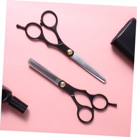 FOMIYES 2pcs Professional Hair Cutting Scissors Ergonomic Barber Shears Teeth and Straight Scissors for Hairdressing and Pet Grooming Resistant Design for Home and Salon Use
