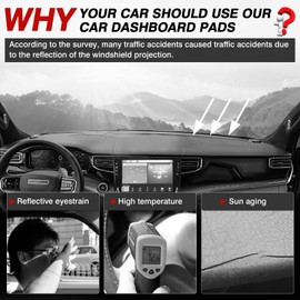 Autorder Dashboard Cover Mat for 2022-2024 Jeep Grand Wagoneer WS Accessories Dash Cover Flannel Dash Mat Sunshade Glare UV Rays Protector