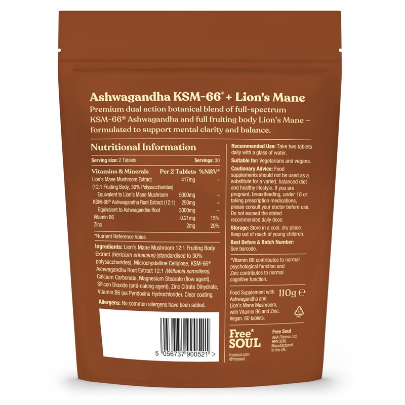 Ashwagandha KSM-66® + Lion’s Mane Complex | 5000mg Lion’s Mane